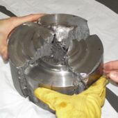 Test rotor fragments after the burst